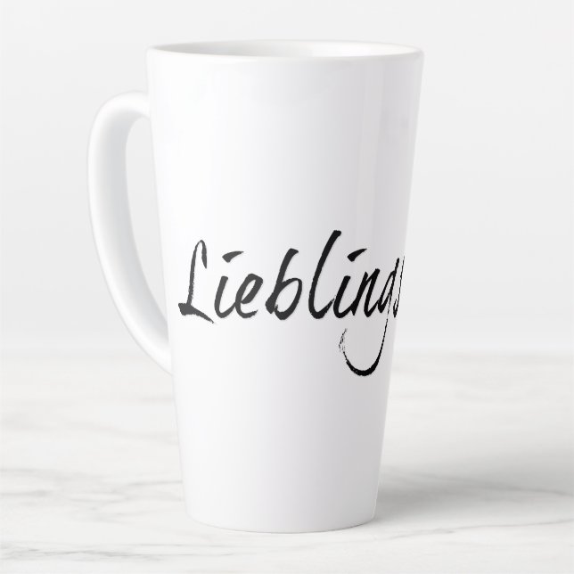 Taza De Café Latte Lieblingspapa - schwarzer Schriftzug 00001 (Ángulo izquierdo)