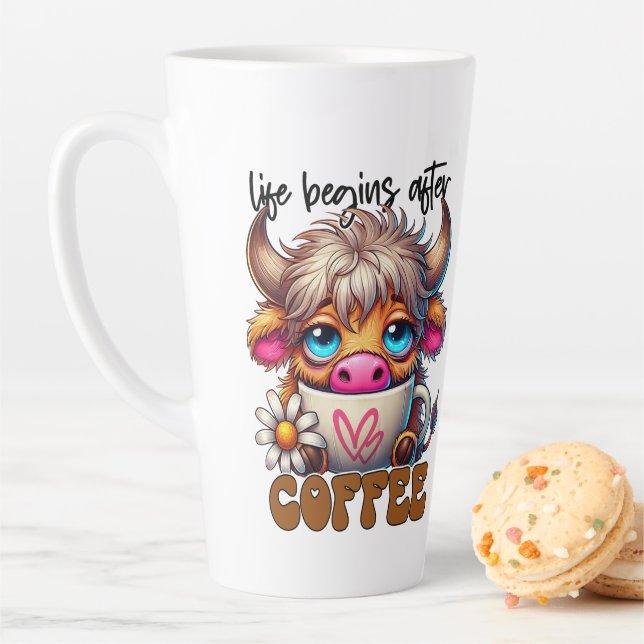 Taza De Café Latte Life Begins After Coffee  (In situ)