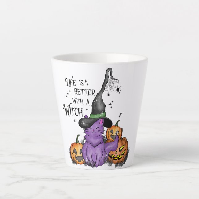 Taza De Café Latte Life Is Better With A Witch (Anverso)