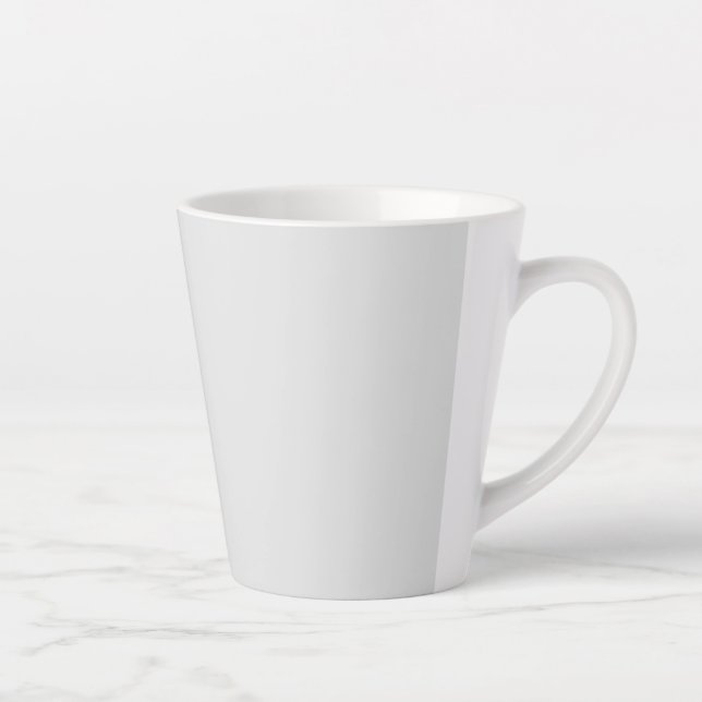 Taza De Café Latte Light Grey, Green White Latte Mug (Derecha)