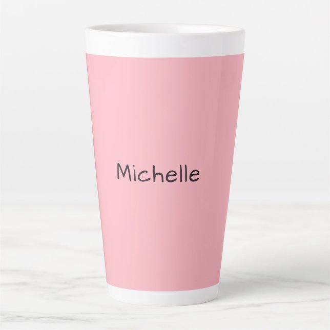 Taza De Café Latte Light Pink Professional Unique Casual Handwriting (Anverso)
