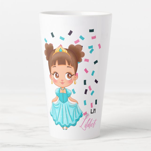 Taza De Café Latte Li'L Princess LILIBET Turquoise Bonito Girly Gift (Anverso)