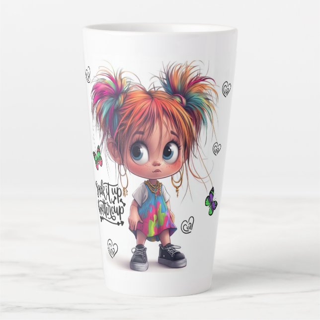 Taza De Café Latte Lil Quirky Chica Buttercup Latte Mug (Anverso)