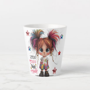 Taza De Café Latte Lil Quirky Chica demasiado latte Mug