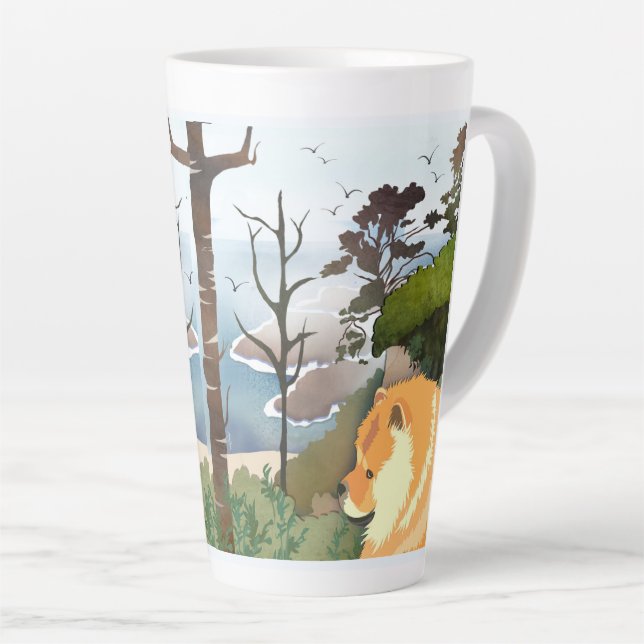 Taza De Café Latte LIL WEATHER Chow - Mug con diseño en ambos lados (Ángulo derecho)