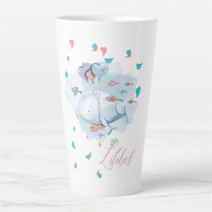 Taza De Café Latte Lilibet nombrados regalos mágicos de BALLENA para 