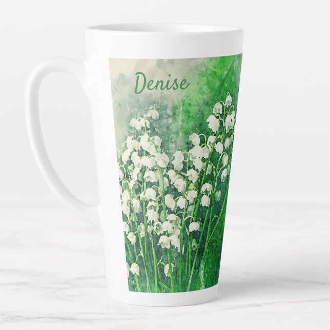 Taza De Café Latte Lily of the Valley Personalized Coffee Mug Cup (Izquierda)