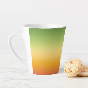 Taza De Café Latte Lime Ombre Naranja de gradiente tropical de verano