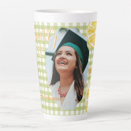 Taza De Café Latte Limon Gingaham recien graduado