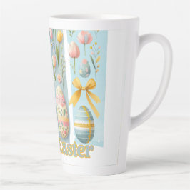 Taza De Café Latte Linda Pascua de Resurrección Acuarela Vertical Cua