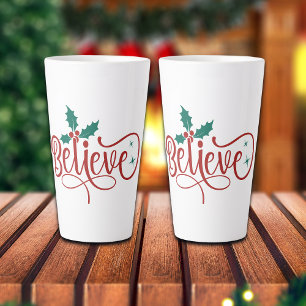 Taza De Café Latte Lindo 'Cree' Navidad
