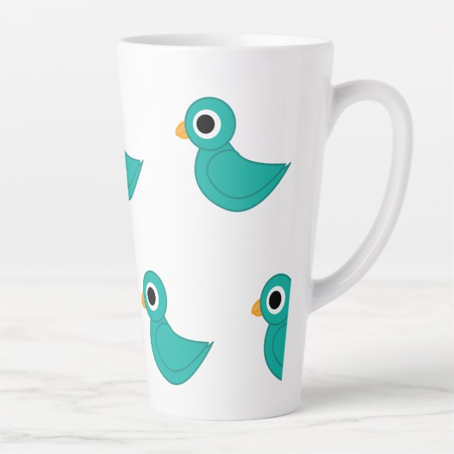 Taza De Café Latte Lindo pájaro azul (Derecha)