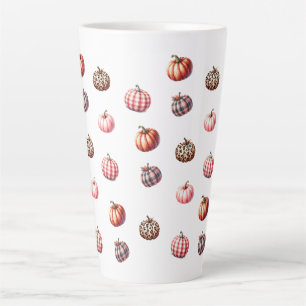Taza De Café Latte lindo patrón de calabaza de Halloween/Fall