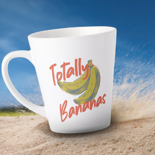 Taza De Café Latte Lindo verano europeo totalmente plátanos Risograph