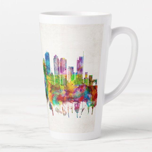 Taza De Café Latte Línea aérea de Boston Massachusetts (Derecha)