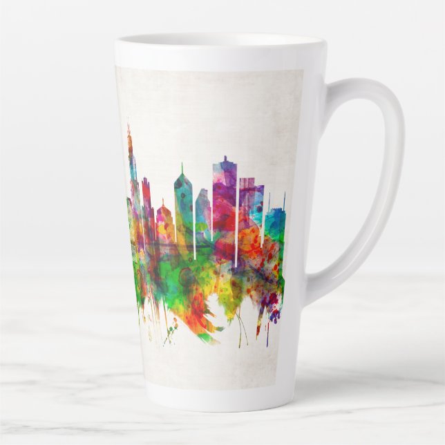 Taza De Café Latte Línea aérea de Chicago Illinois (Derecha)