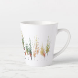 Taza De Café Latte Línea de árbol de acuarela Pequeño trapo de lata