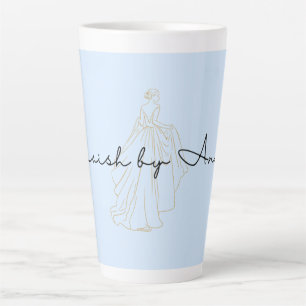 Taza De Café Latte Línea de arte de chica de moda estética minimalist