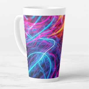 Taza De Café Latte Líneas de Neon
