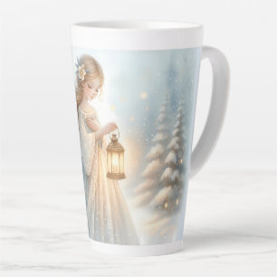 Taza De Café Latte Linterna de Ángel Celestial de Invierno de Consuel