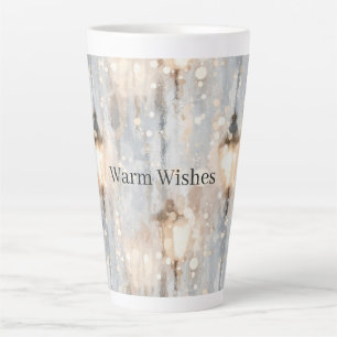 Taza De Café Latte Linterna de Luces Gris Azul
