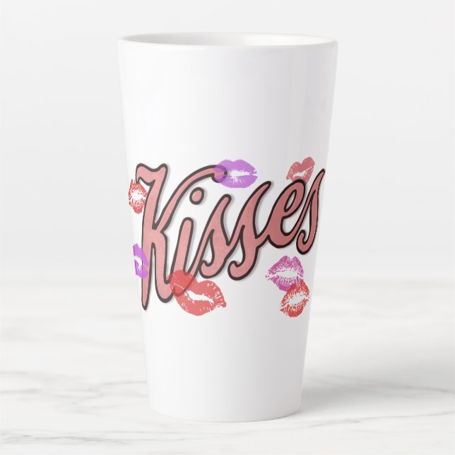 TAZA DE CAFÉ LATTE LIP KISSES (Anverso)