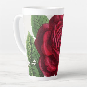 Taza De Café Latte Litografía de rosa antigua, François-Frédéric Grob