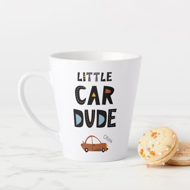 Taza De Café Latte Little Car Dude First Name Boy (In situ)