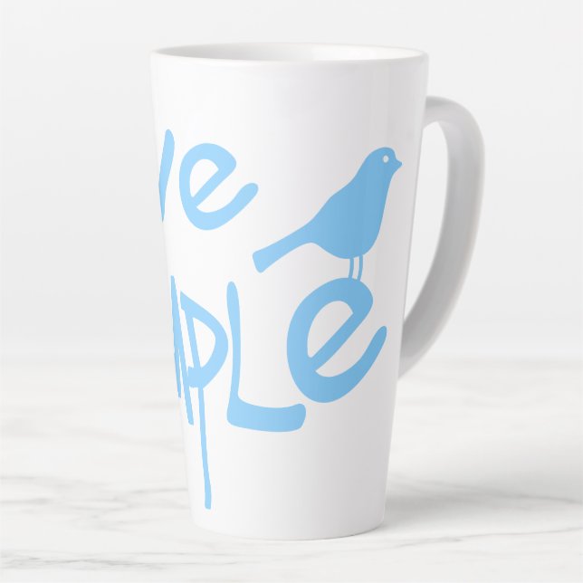 Taza De Café Latte Live Simple (Ángulo derecho)