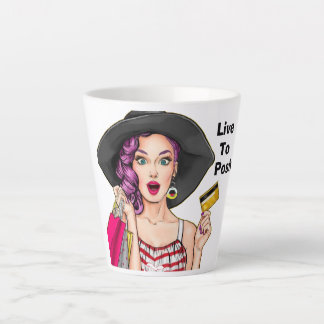 Taza De Café Latte Live To Posh - Poshmark Latte Mug