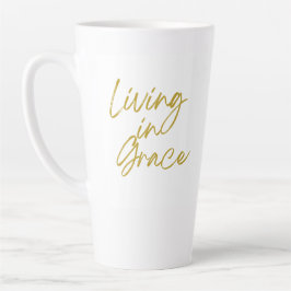 Taza De Café Latte Living in Grace Tall Latte Mug