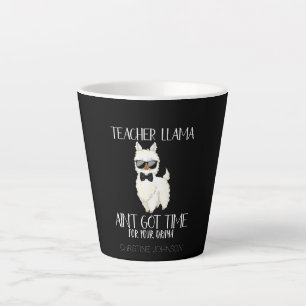 Taza De Café Latte Llama educadora cortés y divertida   Nombre person