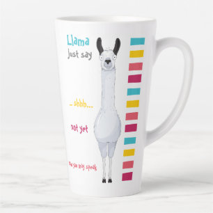 Taza De Café Latte Llama, solo di... Shhh... Funny Latte Mug