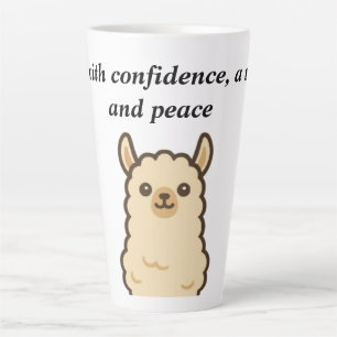 Taza De Café Latte Llama Vibes Mug Confianza, Sonrisa y paz