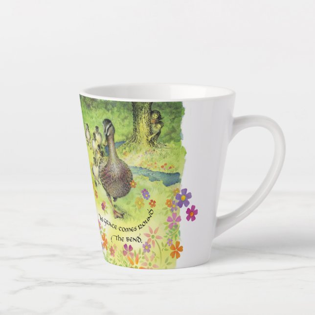 Taza De Café Latte "Llamando a Dios/Niño" Latte Mug (Derecha)