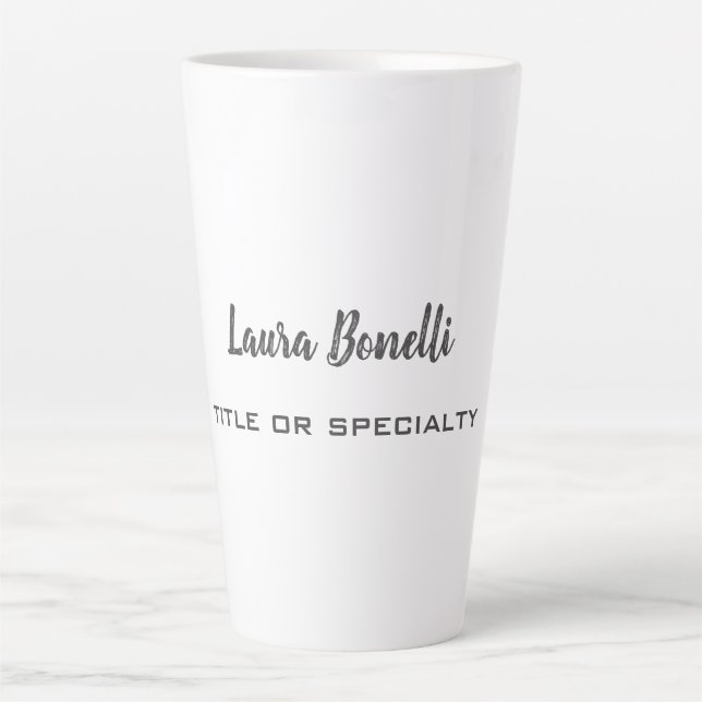 Taza De Café Latte Llanura Minimalista profesional moderna (Anverso)