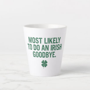 Taza De Café Latte Lo Más Probable Es Hacer Un Adiós Irlandés
