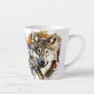 Taza De Café Latte Lobo