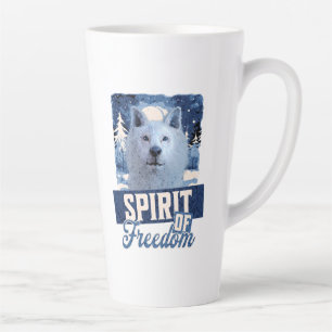 Taza De Café Latte Lobo Ártico Espíritu de Libertad Diseño de Vida Si