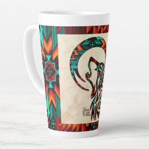 Taza De Café Latte Lobo tribal Latte Mug