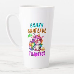Taza De Café Latte Loco Agradecimiento Y Agradecimiento