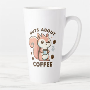Taza De Café Latte Locos por el café divertido kawaii ardilla 
