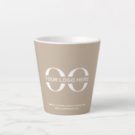 Taza De Café Latte logotipo corporativo Minimalista Beige