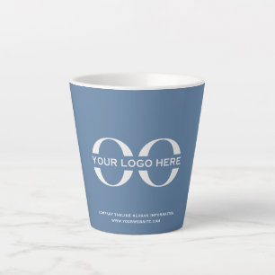 Taza De Café Latte Logotipo de la Compañía Empresarial Azul