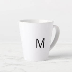 Taza De Café Latte logotipo de monograma minimalista simple agrega tu