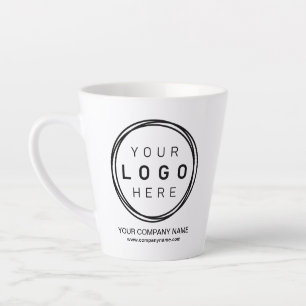 Taza De Café Latte Logotipo Empresarial Corporativo Personalizado Lat