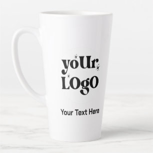 Taza De Café Latte Logotipo minimalista y negocio del texto
