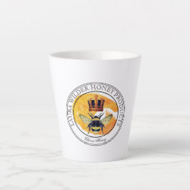 Taza De Café Latte Logotipo redondo de la miel de abeja dorada Produc