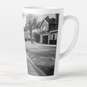 Taza De Café Latte London Street View England blanco y negro