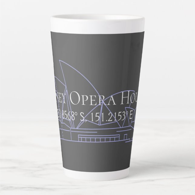 Taza De Café Latte Longitud de la ópera de Sidney (Anverso)